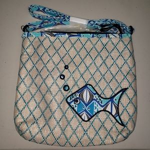 Vera Bradley Go Fish Blue beach cross body and matching wristlet